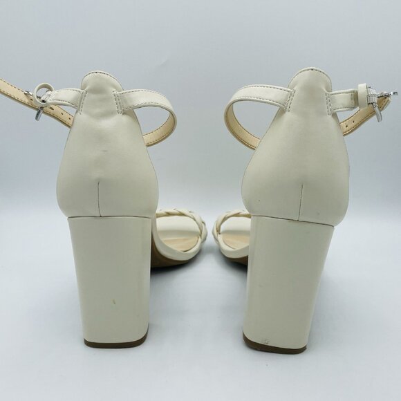 Nine West Shoes Womens Size 10 M White Braid Ankle Strap High Heels Sandals - Picture 7 of 11